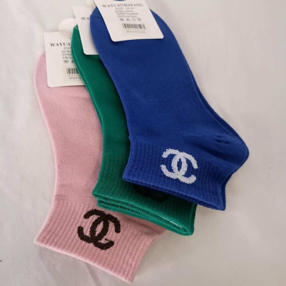 3PC FASHION Women's Multicolor COTTON Socks Preppy Summer - Picture 3 of 6